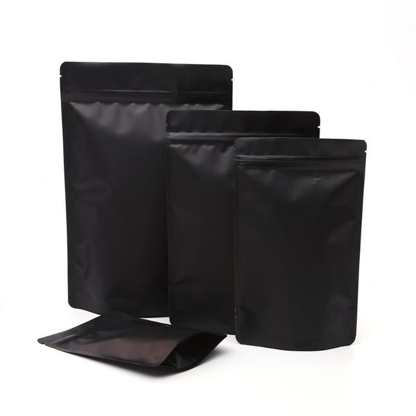 Enrole de presente vários tamanhos foste branco preto stand up bolsas de alumínio sacos de plástico doypack bolsa de embalagem de chá 50pcsgift giftgift