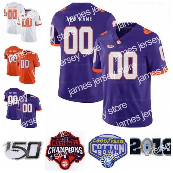 Jerseys de futebol Custom 2021 Jersey de futebol da faculdade Trevor Lawrence Travis Etienne Jr. Tee Higgins Justyn Ross Sammy Watkins Tyler Davis Alex Spence