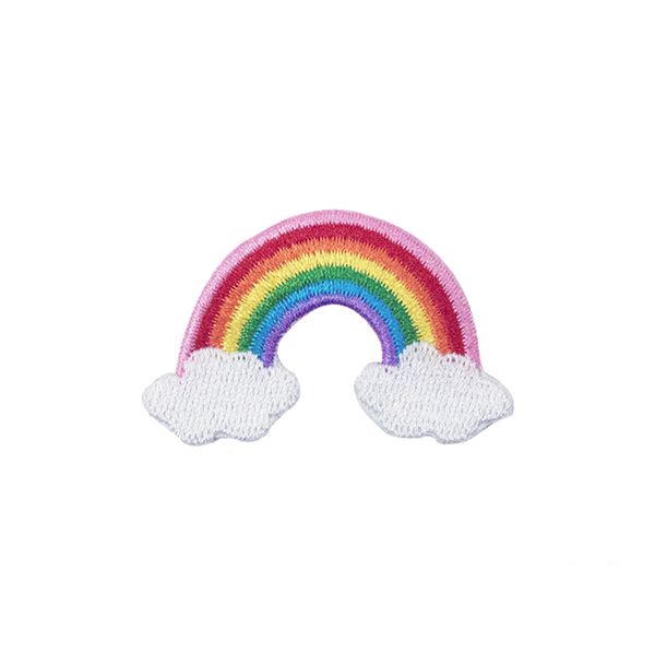 Nähen im Vorstellungsgespräch Regenbogen auf den Wolken Stickflügeln Eisen für Kleidung Hemden Hüte Cartoon Patch