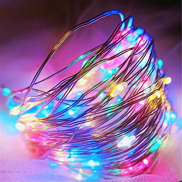 Weitere festliche Partyartikel, 20 m, LED-Lichterkette, Kupferdraht, Lichterkette, 5 V, USB, wasserdicht, für Hochzeit, Party, Weihnachtsbeleuchtung, Jahresdekoration, Girlande 220826