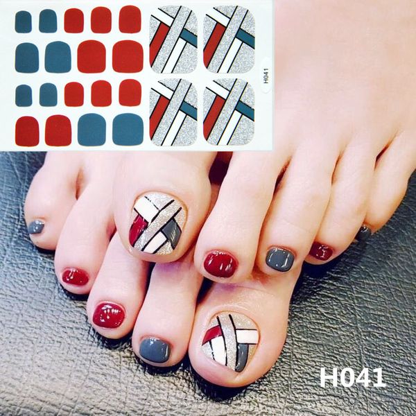 NAS004 14pcs adesivo adesivo adesivo de unhas brilho de ver￣o dicas de estilo de capa cheia suprimentos de arte de p￩ para mulheres garotas