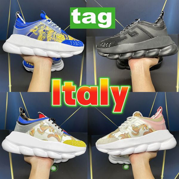 Moda Italia reazione a catena uomo donna designer Scarpe sneakers riflettenti triple nero rosso giallo bluette oro bianco rosa pelle scamosciata multicolore uomo donna Sneakers