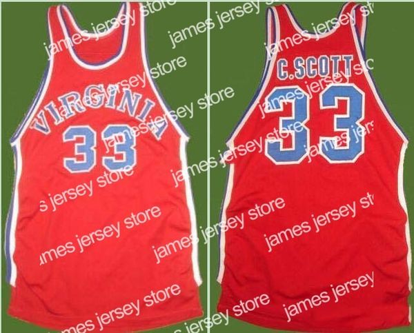 Maglie da basket personalizzate XXS-6XL Vintage Uomo # 33 Charlie Scott WHITE Road RETRO Home Tessuto a rete Ricamo completo Taglia S-4XL o personalizzato qualsiasi nome o numero Colle