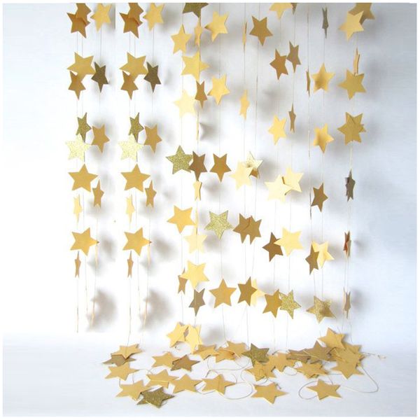 Andere festliche Partyzubehör DIY Party Banner Star Runde Girlanden Flash Paper Girlands Bunting Hochzeit Babyparty Geburtstagsfeier Dekoration Wohndekoration 220826