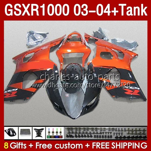 Suzuki GSXR-1000 K 3 GSX R1000 GSXR 1000 CC 03-04 Vücut 147no.19 1000cc GSXR1000 K3 03 04 GSX-R1000 2003 2004 Enjeksiyon Kalıp Kaplama Kiti Turuncu Stok