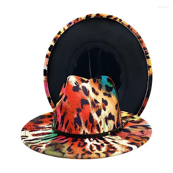 Berets Winter Women Leopard Двухтонный шириной краса