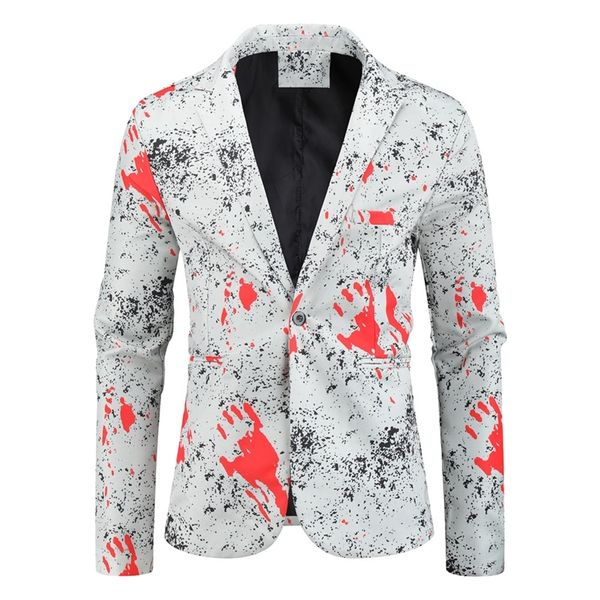 Ternos masculinos Blazers homens elegantes impressão floral casual casual casual blazer formato casual jaqueta fit slim fit blazer para homens 220826