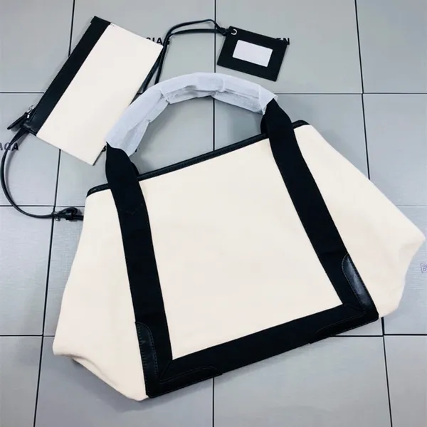 NAVY totes borse a tracolla moda donna borsa in tela di cotone grande borsa tote canva manico in pelle con piccolo sacchetto portafoglio sacchetto per la polvere borsa per la spesa per bambini