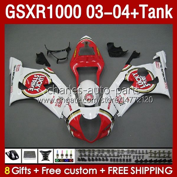 OEM Verkleidungen Tank für Suzuki GSXR-1000 K 3 GSX R1000 GSXR 1000 CC 03–04 Körper 147No.18 1000CC GSXR1000 K3 03 04 GSX-R1000 2003 2004 Spritzguss Verkleidungsset Lucky Strike