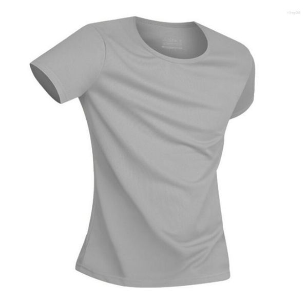 Magliette da uomo da uomo palestra impermeabile fitness bodybuilding o collo camicia a maniche corte felpe maglietta basic slim fit top casual