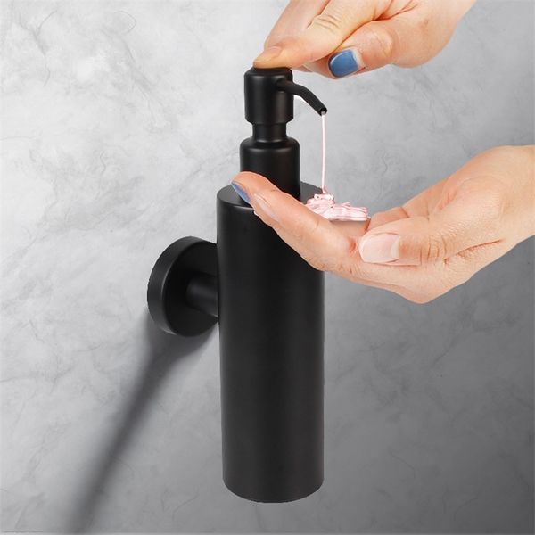Dispenser di sapone liquido 200ML 3 stili a parete Dispenser per sapone e lozione per doccia da bagno Pompa per bottiglia Dispenser per shampoo a mano a torre in acciaio inossidabile 220827