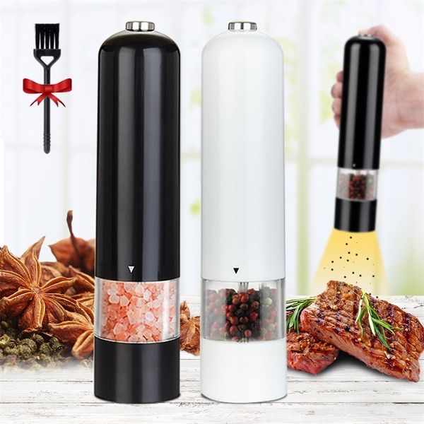 Mills Salt Pepper Grinder Set Electric Spice Mulino per farina Macinino per ruvidità regolabile Utensili per barbecue Utensili per condimento Macinapepe 220827