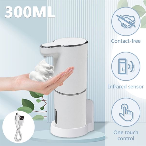 Dispensador de sabão líquido sem toque sem toque Dispensador de sabonete de espuma Recarregável Sensor de movimento infravermelho Sinitizador de mão para bancada de cozinha de banheiro 220827