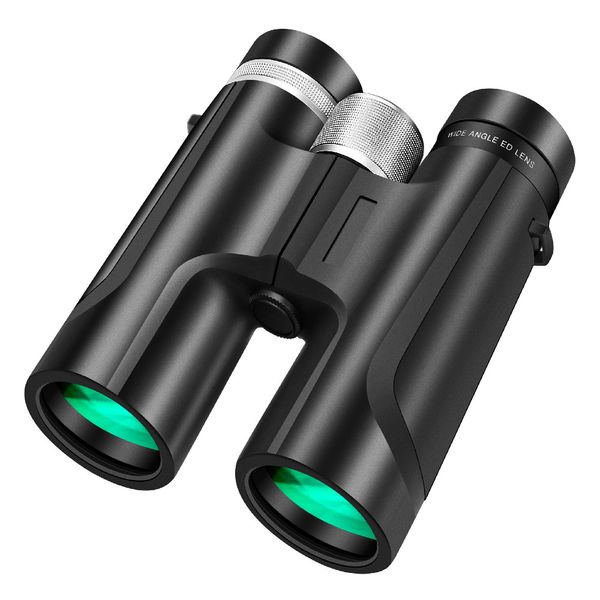 Binocolo potente 12x42 con visione chiara e debole della luce con adattatore per telefono e binocolo compatto per treppiede per birdwatching, caccia, viaggi all'aperto