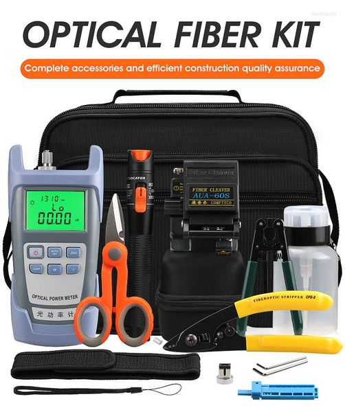 Equipamento de fibra óptica atacadista 16pcs/conjunto FTTH Kit de ferramentas com -70- 10dbm Locador de falha visual de 10mW de 10mW