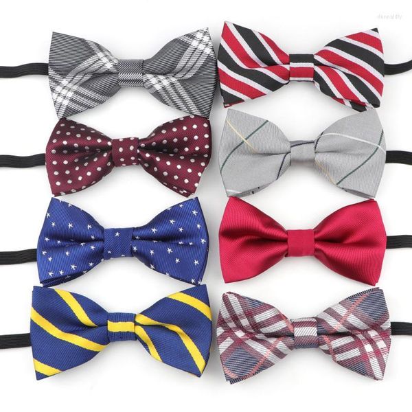 Bow Ties Erkek Çocuklar Çocuklar Pet Düğün Ekose Dot Şerit Kravat Kravat Bowtie Parti Ayarlanabilir Bowties Düğüm