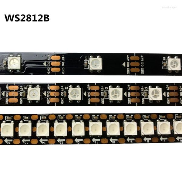 Strisce WS2812B WS2812 Strip LED LED individualmente indirizzabile RGB Smart Light PCB Black/Nero PCB IP30/IP65/IP67 DC5V Nastro