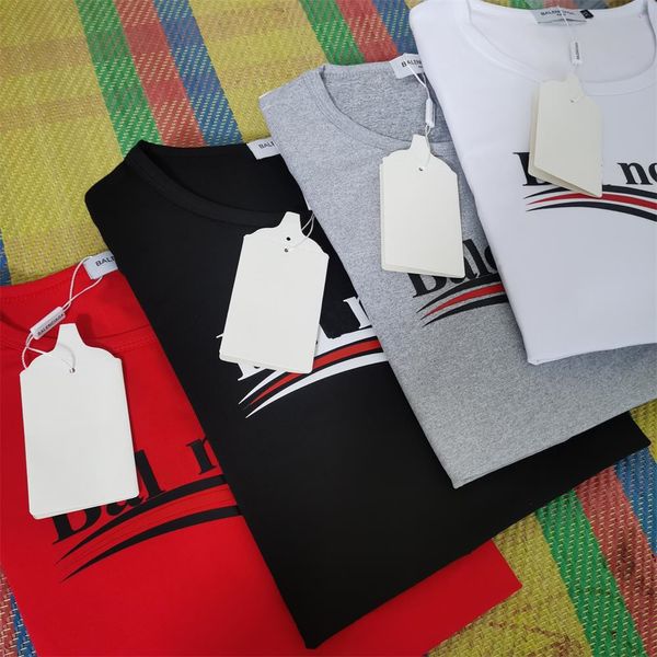 летние американские футболки для мужчин и женщин с короткими рукавами роскошная мода с принтом графическая прочная одежда черный ретро черный белый Balancaiga баскетбольные топы футболки блузка