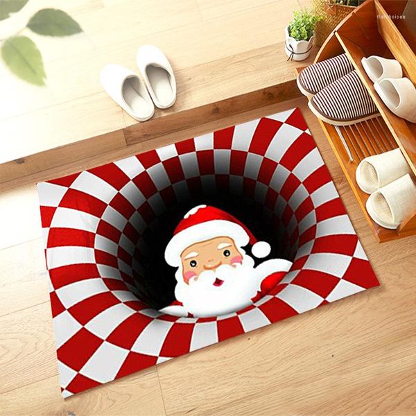 Teppiche 3D Weihnachten Teppich Zimmer Fußmatte Badezimmer Tür Matte Eingang Willkommen Matten Für Front Santa Claus Teppich Hause Dekoration