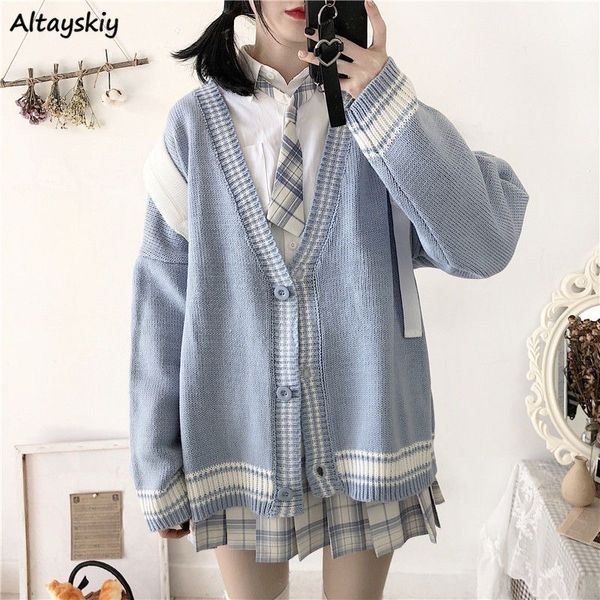 Jackets femininos Cardigan Mulheres listradas Retro cl￡ssico estilo Preppy Sweater de estudante japon￪s Allmatch Kawaii Fashion Girls Chic Top Top Stretyy 220827