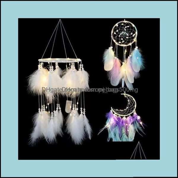 Artes e artesanato Presentes Home Jardim Garota Dream Catcher Wind Chimes pendurados Dreamcatcher Kids Kids Bedroom Baby Room Decoração Drop Dhdr3