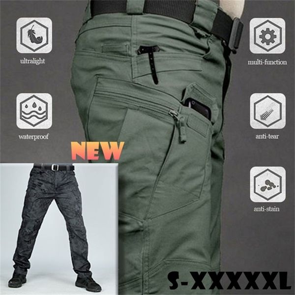 Calças masculinas 6xl homens cargo casual clássico de caminhada ao ar livre Trekking Exército Tactical Joggers Pant Camuflagem Militar Multi Pocket Troushers 220827