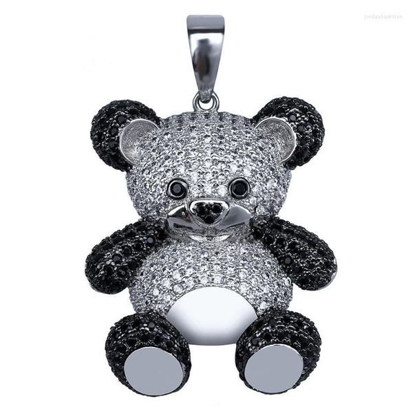 Anh￤nger Halsketten h￼bsche kubische Zirkonia Panda Halskette Frauen Accessoires Gold Silberschild Schmuck