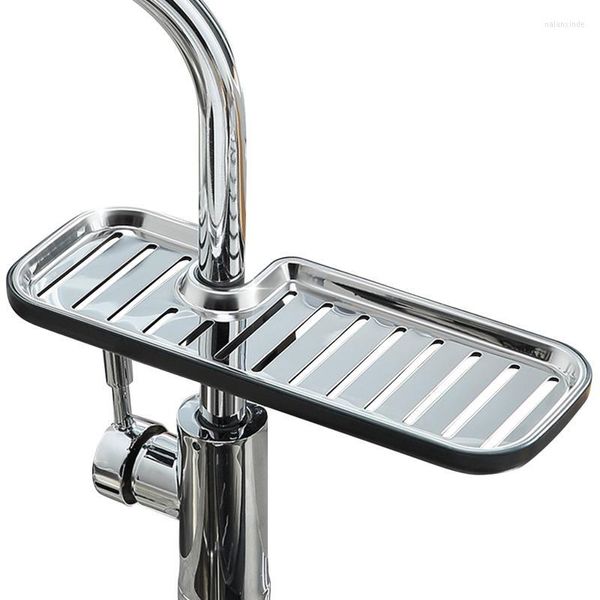 Haken Drehbare Abfluss Waschbecken Caddy Bad Wasserhahn Lagerung Rack Küche Heavy Duty Home Organizer Hängen Edelstahl Schwamm Halter