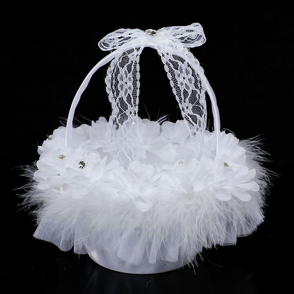 Кружевая корзина Elegant Satin Rose Rouse Cround Basket Basket Wedding Favors украшение L5700