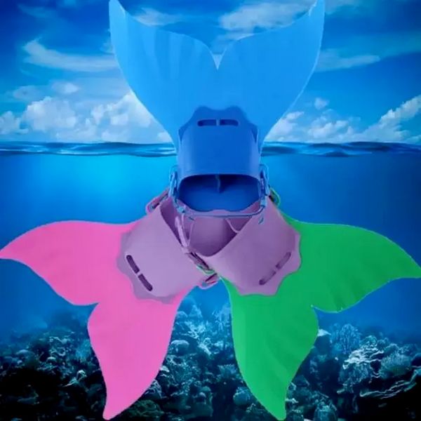 Ev Bahçesi Ayarlanabilir Deniz Kızı Yüzme Fin Dalış Monofin Yüzme Ayağı Flipper Mono Fin Balık Kuyruklu Çocuklar İçin Çocuklar Noel Hediyeleri P0827