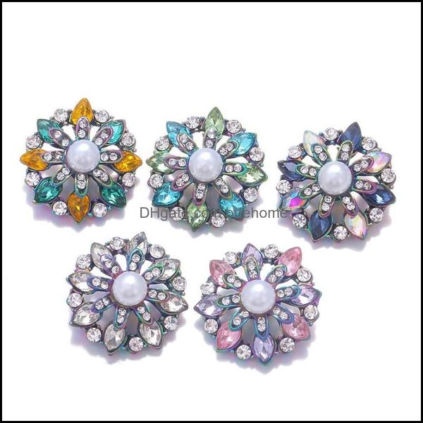 Tıkık kancaları yeni Noosa Waterdrop Göz kamaştırıcı Rhinestone Snap Düğmeleri DIY 18mm Düğme Bilezik Mücevher Hediye Damlası Teslimat 20 DHDCH