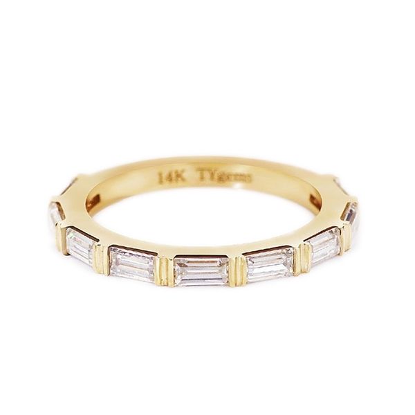 Обручальные кольца Tianyu Gems Baguettes def Diamond Band 2x4mm Кольцо 14K18K Желтое золото Классический палец для женщин 220826
