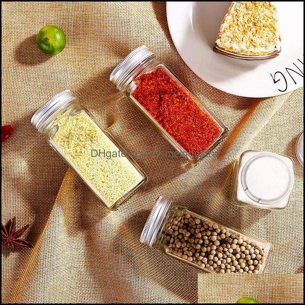 Herb Spice Tools Jars Organizador de cozinha Bottulador de vidro com tampas ER CAM CONNT RECIMENTOS VT1372 DRO DHYNX