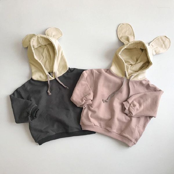 Felpe con cappuccio 2022 vestiti per bambini felpa con cappuccio coreana autunno e inverno ragazzi ragazze più orecchie di velluto felpa con cappuccio carina