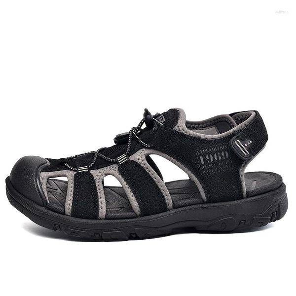 Sandalen De Sandalen-men Homme Uomo Sandalet Para Zandalias Couro Sandalias Für Mann Masculina Transpirables Masculino Sandale Rasteira V