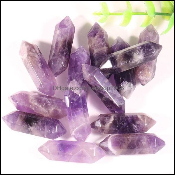 Stein Natürlicher Plillar Sechseck Rosenquarz Amethyst für Schmuckherstellung Kristall Chakra Punkt Oval Cab Charms Zubehör Drop Lieferung 2 Dhxhv