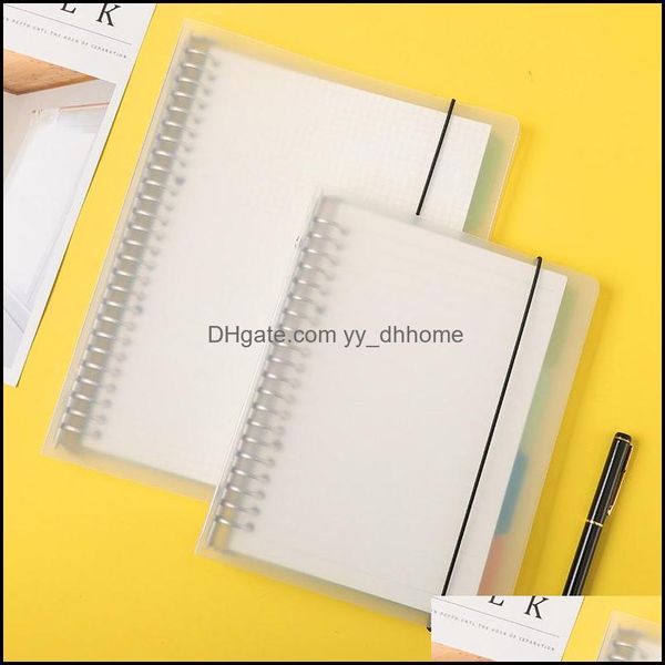 Notepads metal colorf folhas soltas notebook transparente bobina transparente pp a5/b5 no bloco removível suprimentos escolares à prova d'água Drop Deli DHX4G