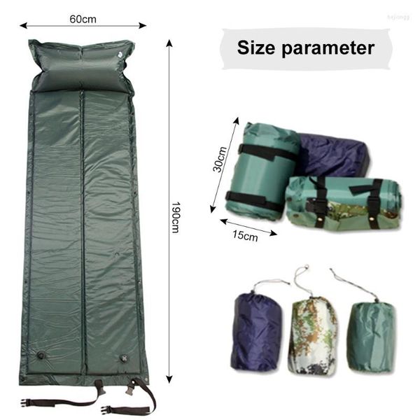 Outdoor-Pads, einzelnes aufblasbares Schlafbett, Camping-Matte, tragbare Rolle, selbstaufblasendes Kissen, Luftmatratze, Picknick-Strand-Pad