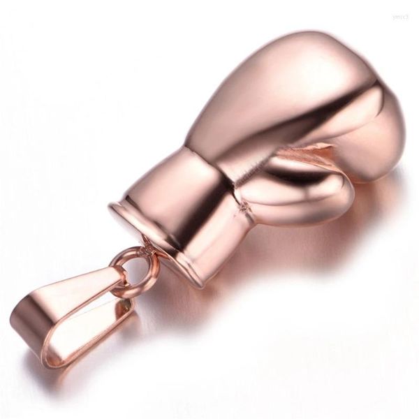 Colares de pendentes de ouro rosa unissex masculina luva de boxe feminina 316l aço inoxidável