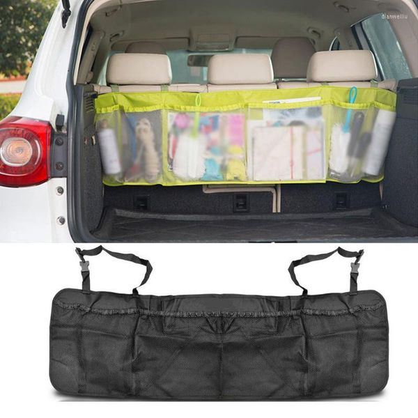 Araba organizatörü SUV arka koltuk arka bagaj çantası arka koltuk depolama net büyük kapasiteli katlanabilir otomatik stow