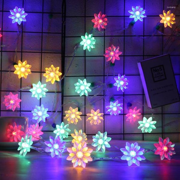 Stringhe 20/40 LED Fiore di ciliegio Stringa di fiori Fata Luce Ghirlanda di Natale Loto per la festa di nozze