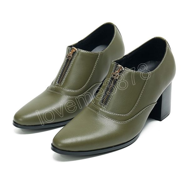 Sapato Maskulino Ayakkabı Erkekler Yüksek Topuklu Öncül Fermuar Oxford Nedensel İş Orijinal Deri Erkek Ayakkabı Elbise Parti Somunlar