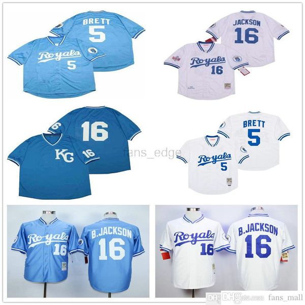 Maglie da baseball Uomo 2021 George Brett Jorge Soler Whit Merrifield Hunter Dozier Danny Duffy Adalberto Mondesi Nicky Lopez Ryan Salvador Perez Personalizzato di alta qualità