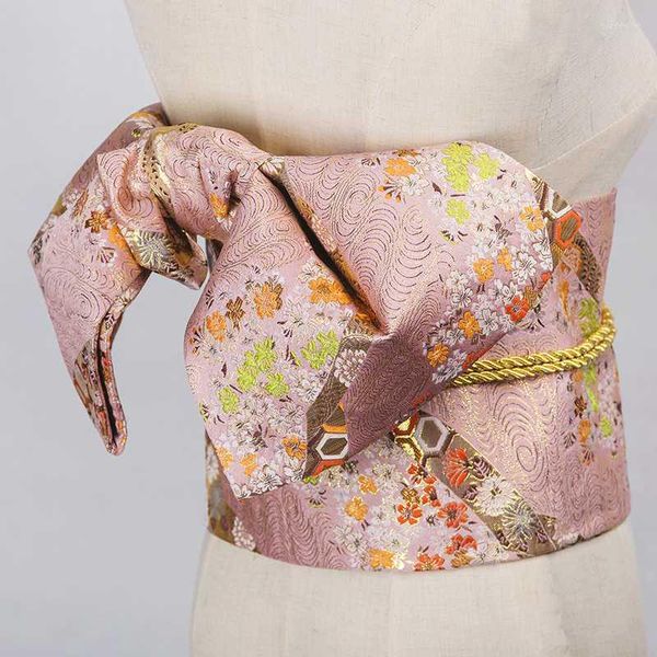 Cintos Japão Kimono Cummerbunds Acessório de vestir feminino Belas Butterfly Flower Print