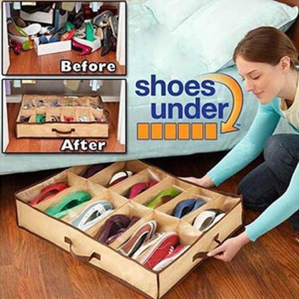 Conservazione degli indumenti Scatola per scarpe lavabili per la casa Borsa trasparente pieghevole antipolvere Salvaspazio universale sotto il letto Anti umidità Grande capacità