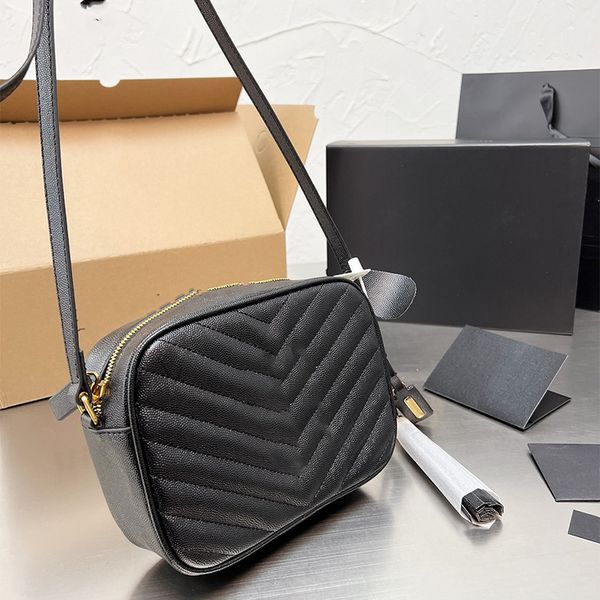 Leder-Kaviar-Designer-Tasche, schwarz, klassische Luxus-Schulterhandtasche, berühmte Kanal-Umhängetasche, große Kapazität, Outdoor-Sacoche, Fransen, Kamera-Designer-Geldbörse