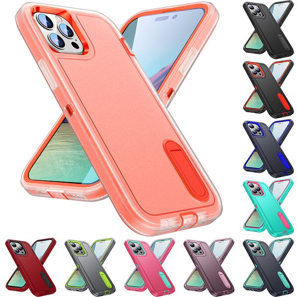 TPUPC à prova de riscos à prova de choque capas de telefone robustas proteção de corpo inteiro capa kickstand para iphone15 14 plus 13 pro max 12 11 samsung s23ultra