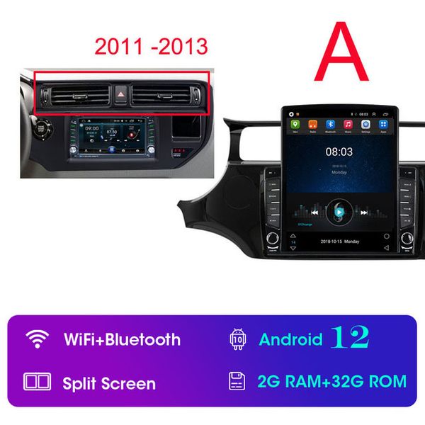 9 polegadas Android GPS est￩reo Unidade de v￭deo de v￭deo para 2012 Kia Rio LHD com Aux Bluetooth Support Mink Link OBD II C￢mera traseira