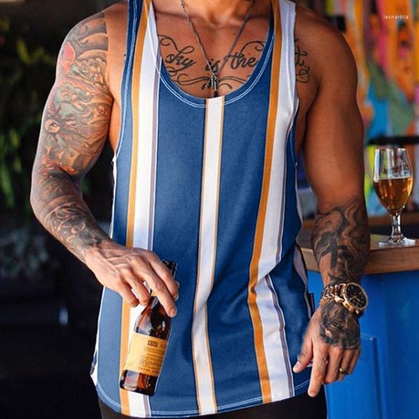 Canotte da uomo Casual stampato Top da uomo 2022 Sunmer Fashion Bodybuilding Gym Vest senza maniche Sportwear Beach Hawaiian Holiday Man