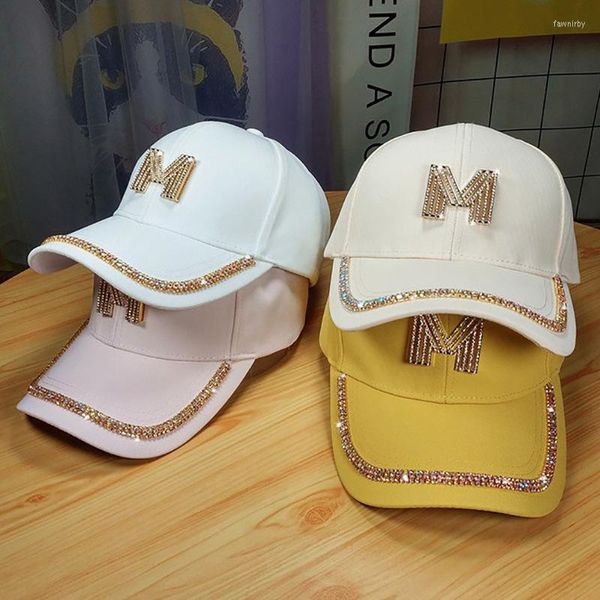 Top Caps Kadın Kapağı Mektubu M Diamond Beyzbol Bahar Yaz Güneş Gölgesi Moda Erkekler İçin Çok Yönlü Şapkalar Gorro